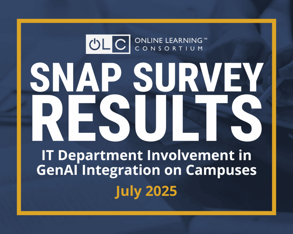 Blog post cover, reading "Snap Survey Results, July 2025, IT Department Involvement in GenAI Integration on Campuses."
